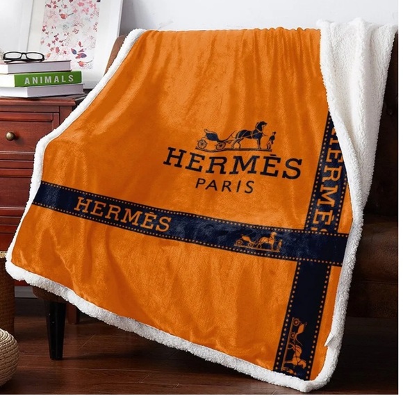 Hermes Other - Hermes Orange Luxury Fleece Blanket